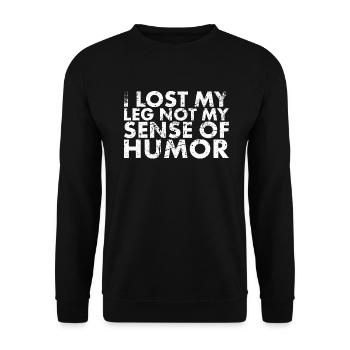 Ich Habe Mein Bein Verloren, Nicht Meinen Sinn Für - Unisex Pullover - Schwarz - Vorne - Alina (178cm) & Michal (187cm)