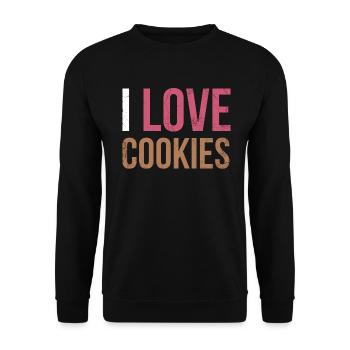 J’adore les biscuits pour les boulangers ou les amateurs de pâtisserie - Sweat-shirt Unisexe - noir - Devant - Alina (178cm) & Michal (187cm)