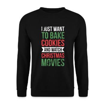 Je veux juste faire des biscuits et pour les boulangers ou - Sweat-shirt Unisexe - noir - Devant - Alina (178cm) & Michal (187cm)