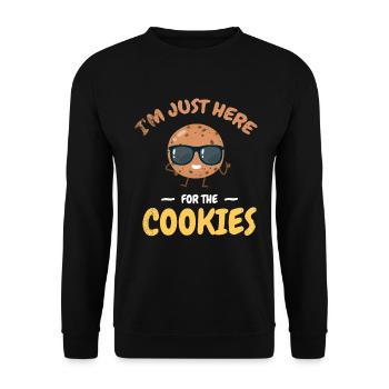 Je ne suis qu’à cause des biscuits à boulanger ou à cuire - Sweat-shirt Unisexe - noir - Devant - Alina (178cm) & Michal (187cm)