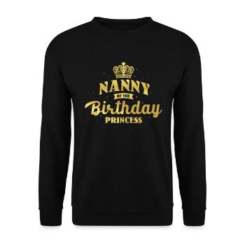 Nanny The Birthday Princess For - Unisex Sweatshirt - black - Front - Alina (178cm) & Michal (187cm)