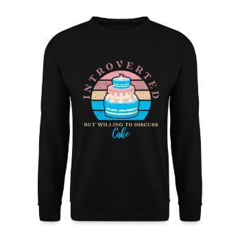 Introverted but ready to work for Baker Or - Unisex Sweatshirt - black - Front - Alina (178cm) & Michal (187cm)