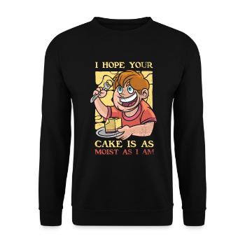 Ich Hoffe, Ihr Kuchen Ist So Saftig Wie Ich Für - Unisex Pullover - Schwarz - Vorne - Alina (178cm) & Michal (187cm)