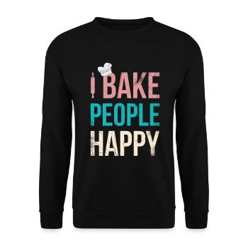 Je fais des gens heureux pour les boulangers ou - Sweat-shirt Unisexe - noir - Devant - Alina (178cm) & Michal (187cm)