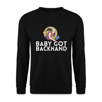 Bébé a eu un revers pour les joueurs de pickleball ou - Sweat-shirt Unisexe - noir - Devant - Alina (178cm) & Michal (187cm)