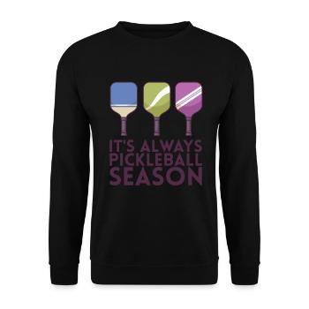 C’est toujours la saison du pickleball pour le pickleball - Sweat-shirt Unisexe - noir - Devant - Alina (178cm) & Michal (187cm)
