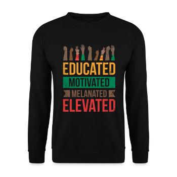 Gebildet, Motiviert, Melanisiert, Stolz - Unisex Pullover - Schwarz - Vorne - Alina (178cm) & Michal (187cm)