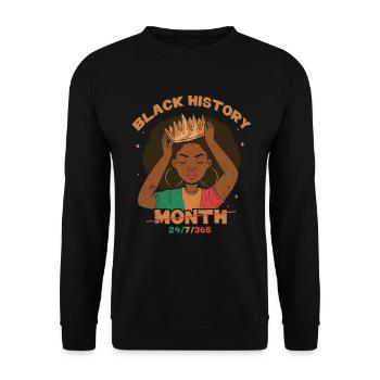 Mois de l’histoire des Noirs 24/7/365 pour Pride African - Sweat-shirt Unisexe - noir - Devant - Alina (178cm) & Michal (187cm)