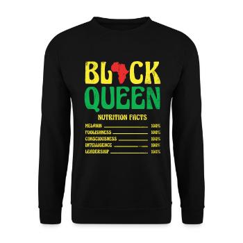 Black Queen Nährwertangaben Für Pride African - Unisex Pullover - Schwarz - Vorne - Alina (178cm) & Michal (187cm)