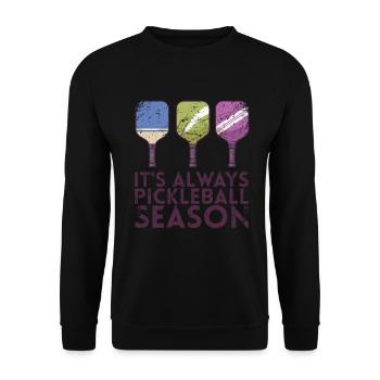 C’est toujours la saison du pickleball pour le pickleball - Sweat-shirt Unisexe - noir - Devant - Alina (178cm) & Michal (187cm)