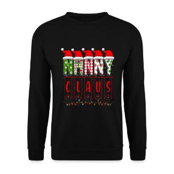 Nanny Claus Weihnachtsmützen Für Großmutter Oma - Unisex Pullover - Schwarz - Vorne - Alina (178cm) & Michal (187cm)
