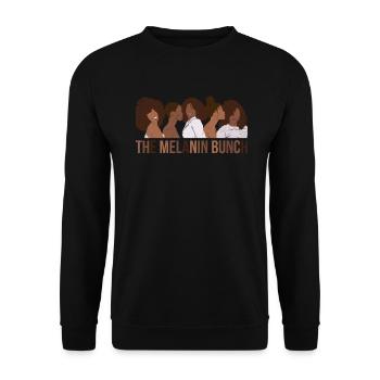 Das Melanin-bündel Für Stolze Afroamerikaner - Unisex Pullover - Schwarz - Vorne - Alina (178cm) & Michal (187cm)