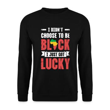 I didn't choose to turn black - Unisex Sweatshirt - black - Front - Alina (178cm) & Michal (187cm)
