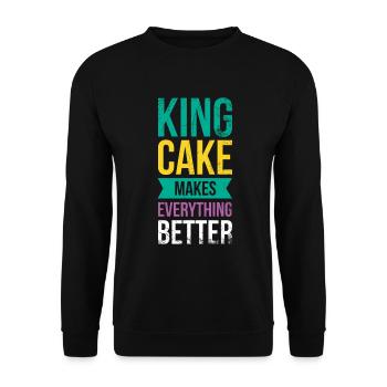 King Cake Makes Everything Better for Baker Or - Unisex Sweatshirt - black - Front - Alina (178cm) & Michal (187cm)