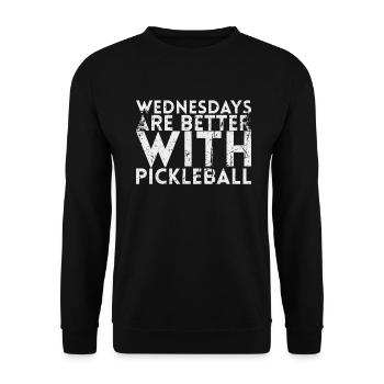 Les mercredis sont meilleurs pour les joueurs de pickleball - Sweat-shirt Unisexe - noir - Devant - Alina (178cm) & Michal (187cm)