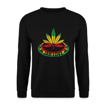 Jah Love Reggae Style Design Pour la Musique Reggae - Sweat-shirt Unisexe - noir - Devant - Alina (178cm) & Michal (187cm)