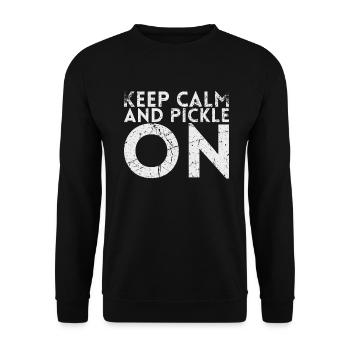 Restez calme et cornichon pour les joueurs de pickleball - Sweat-shirt Unisexe - noir - Devant - Alina (178cm) & Michal (187cm)