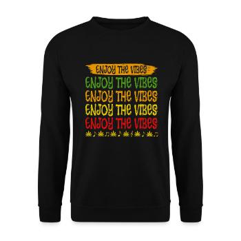 Enjoy The Vibes Reggae Style Design For - Unisex Sweatshirt - black - Front - Alina (178cm) & Michal (187cm)