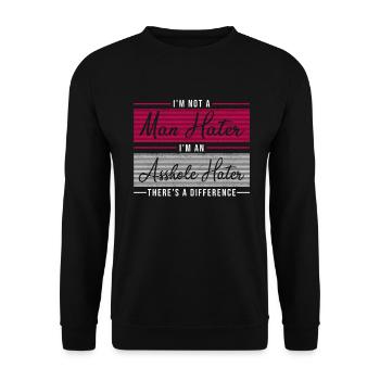 Ich Bin Kein Männerhasser Ich Bin Ein - Unisex Pullover - Schwarz - Vorne - Alina (178cm) & Michal (187cm)