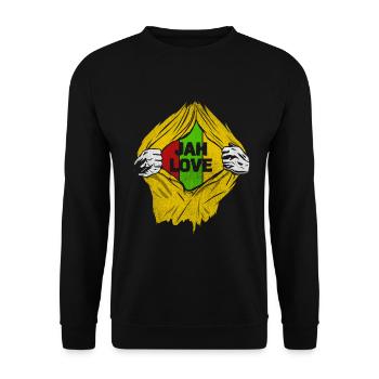 Jah Love Reggae Style Design Pour la Musique Reggae - Sweat-shirt Unisexe - noir - Devant - Alina (178cm) & Michal (187cm)