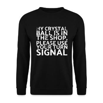 My crystal ball is in the shop, please for muscle - Unisex Sweatshirt - black - Front - Alina (178cm) & Michal (187cm)