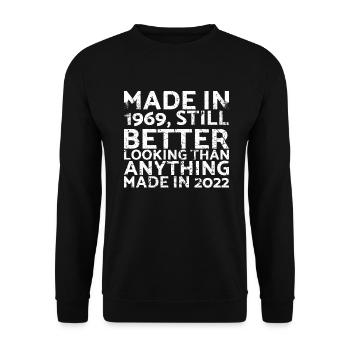 Fabriqué en 1969, a toujours l’air mieux - Sweat-shirt Unisexe - noir - Devant - Alina (178cm) & Michal (187cm)