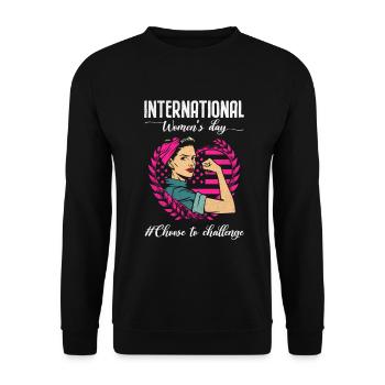 International Women's Day #choose To Challenge - Unisex Sweatshirt - black - Front - Alina (178cm) & Michal (187cm)