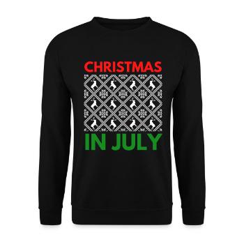 Christmas in July design for Christians and tree - Unisex Sweatshirt - black - Front - Alina (178cm) & Michal (187cm)