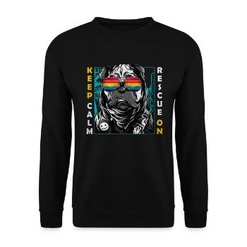 Loved by a rescue dog design for - Unisex Sweatshirt - black - Front - Alina (178cm) & Michal (187cm)