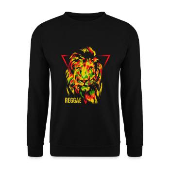 Reggae lion design Pour les amateurs de musique reggae - Sweat-shirt Unisexe - noir - Devant - Alina (178cm) & Michal (187cm)