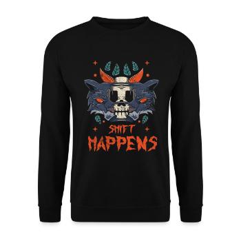Shift Happens Design For Werewolf Movies And - Unisex Sweatshirt - black - Front - Alina (178cm) & Michal (187cm)