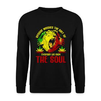 Reggae Washes The Dirt Of Everyday Life Out of the Way - Unisex Sweatshirt - black - Front - Alina (178cm) & Michal (187cm)