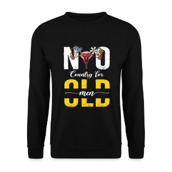 No land for old men, design for - Unisex Sweatshirt - black - Front - Alina (178cm) & Michal (187cm)