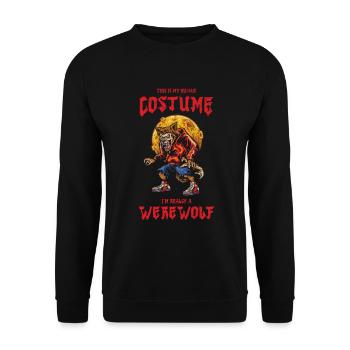 Dies Ist Mein Menschliches Kostüm. Ich Bin - Unisex Pullover - Schwarz - Vorne - Alina (178cm) & Michal (187cm)