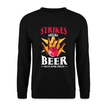 Bowl Design Für Bowler Bowling Team Player Sport - Unisex Pullover - Schwarz - Vorne - Alina (178cm) & Michal (187cm)