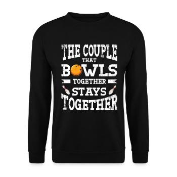 Bowl Design Für Bowler Bowling Team Player Sport - Unisex Pullover - Schwarz - Vorne - Alina (178cm) & Michal (187cm)
