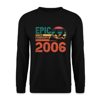 Epic Since February 2006 Retro-design For 16 years - Unisex Sweatshirt - black - Front - Alina (178cm) & Michal (187cm)