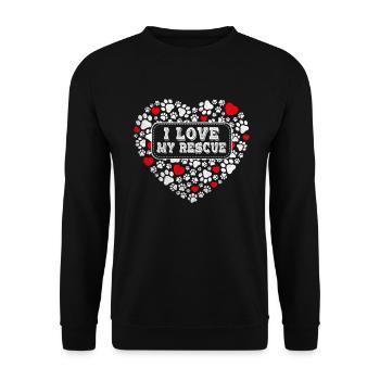 J’adore mon design de cœur de sauvetage Pour - Sweat-shirt Unisexe - noir - Devant - Alina (178cm) & Michal (187cm)