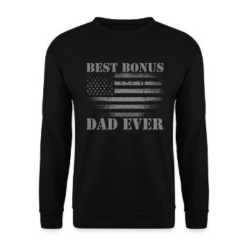 Bester Bonus-vater Aller Zeiten, Papa, Vater, - Unisex Pullover - Schwarz - Vorne - Alina (178cm) & Michal (187cm)