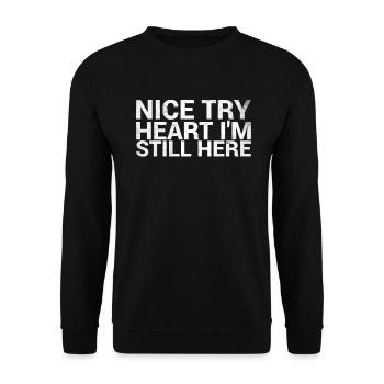 Bon cœur d’essai je suis toujours là pour - Sweat-shirt Unisexe - noir - Devant - Alina (178cm) & Michal (187cm)