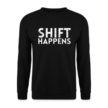 Shift Happens Design Für Mechaniker - Unisex Pullover - Schwarz - Vorne - Alina (178cm) & Michal (187cm)