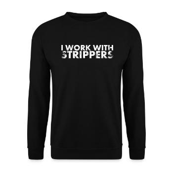 Ich Arbeite Mit Strippers Design Für Lineman Und - Unisex Pullover - Schwarz - Vorne - Alina (178cm) & Michal (187cm)