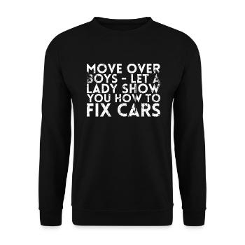 Move over guys, let yourself be carried away by - Unisex Sweatshirt - black - Front - Alina (178cm) & Michal (187cm)
