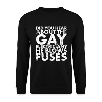 Have you heard of the Gay for Lineman and? - Unisex Sweatshirt - black - Front - Alina (178cm) & Michal (187cm)
