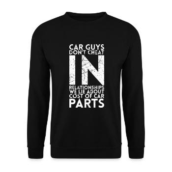 Les gars de voiture ne trichent pas dans les relations, pour le - Sweat-shirt Unisexe - noir - Devant - Alina (178cm) & Michal (187cm)