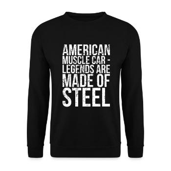 American Muscle Car Legends Are Made - Unisex Sweatshirt - black - Front - Alina (178cm) & Michal (187cm)