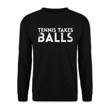 Le tennis prend des balles de conception pour les fans de tennis - Sweat-shirt Unisexe - noir - Devant - Alina (178cm) & Michal (187cm)