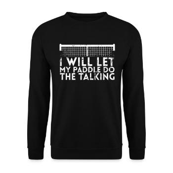 Ich Lasse Mein Paddel Das Sprechende Design Für - Unisex Pullover - Schwarz - Vorne - Alina (178cm) & Michal (187cm)
