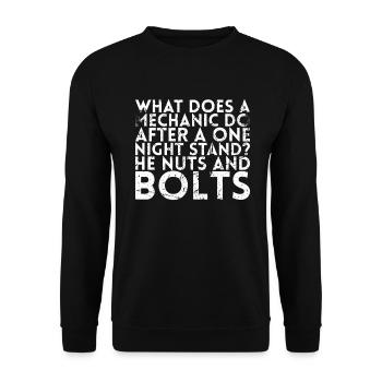 What does a mechanic do after a for lineman - Unisex Sweatshirt - black - Front - Alina (178cm) & Michal (187cm)