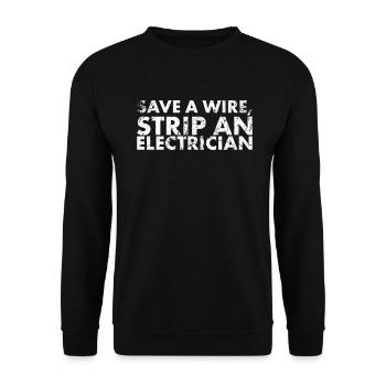 Save a wire strip, a - Unisex Sweatshirt - black - Front - Alina (178cm) & Michal (187cm)